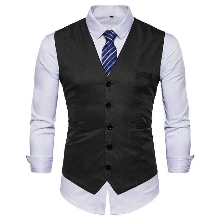 Men's Solid Slim Fit Suit Vests
