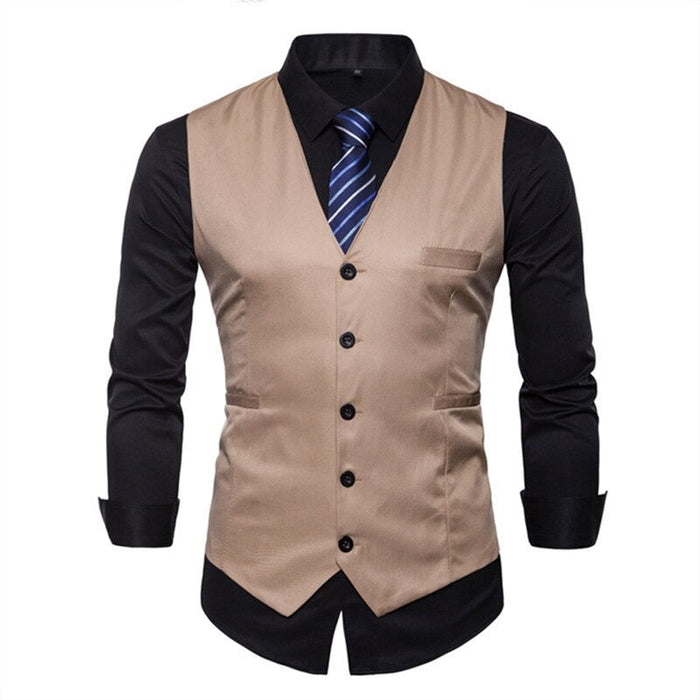Men's Solid Slim Fit Suit Vests