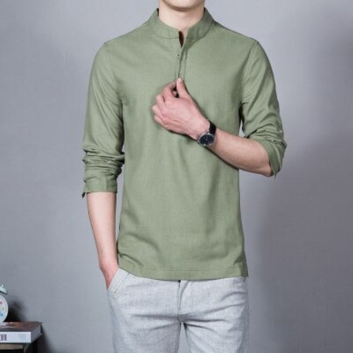 Men's Long Sleeve Casual Linen shirt