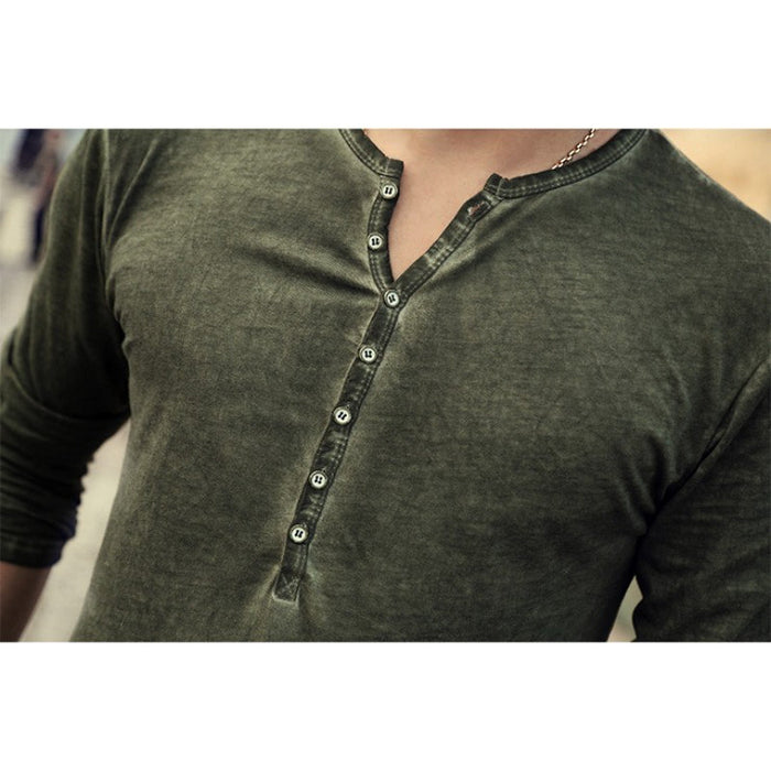 Men's Long-Sleeved V-Neck T-Shirt