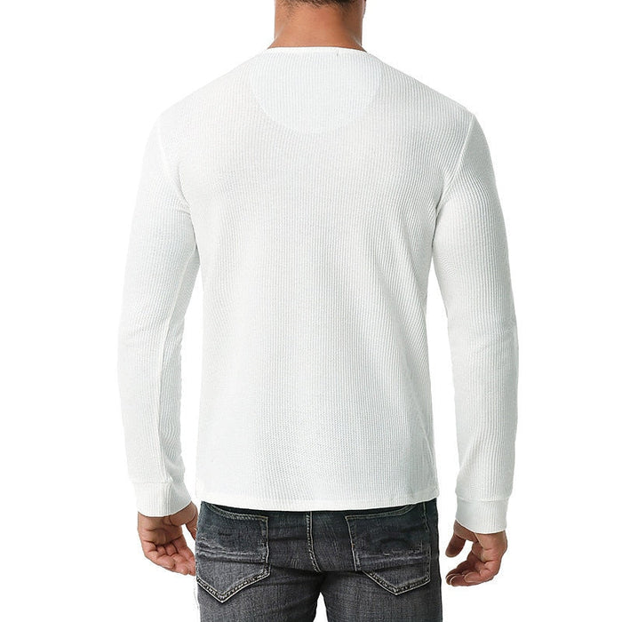 Men's Henley Collar Long Sleeve T-Shirts