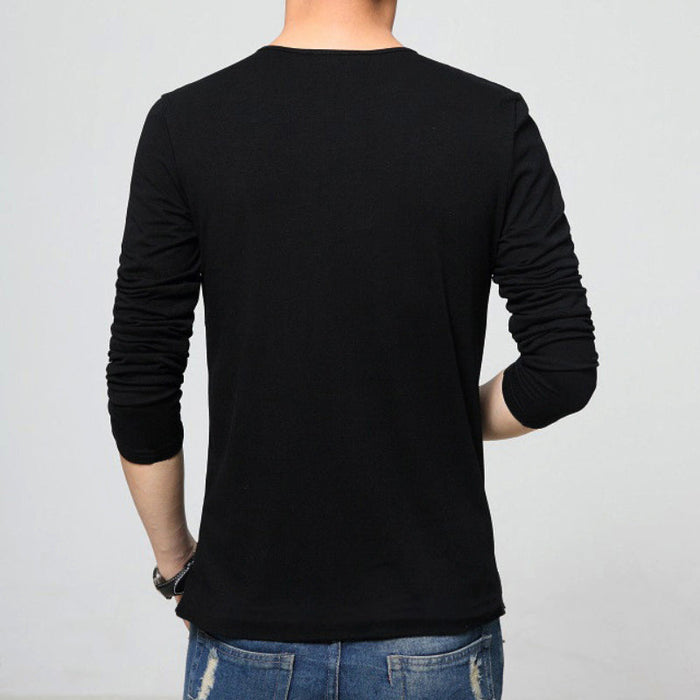 Men's Henry Collar Long Sleeve T-Shirt