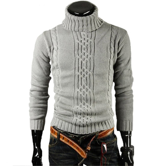 Men's Solid Knitted Pullover Sweater