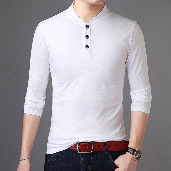 Men's Casual Long Sleeve Solid T-Shirt