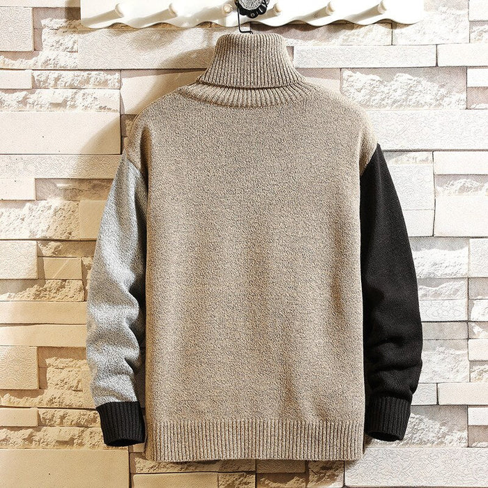 Men's Knitted Turtle Neck Pullover Sweater