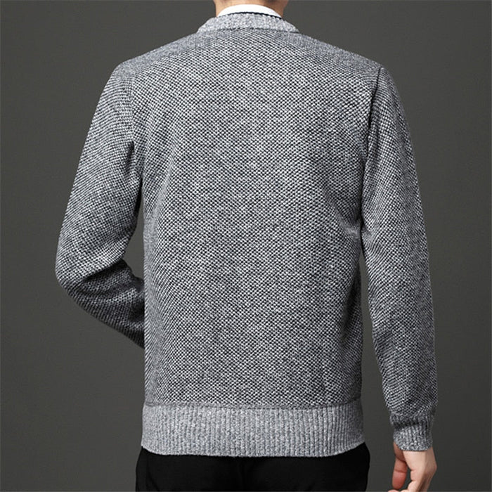 Men's Knitted Casual V-Neck Sweatshirt