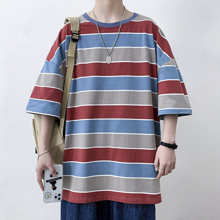 Men's Cotton Oversized Striped T-Shirt