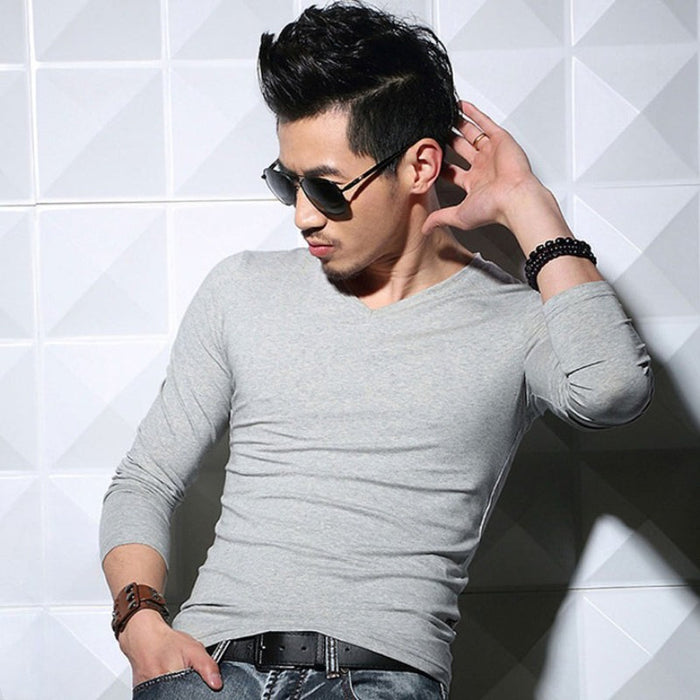 Men's Casual Solid Round Neck T-Shirt