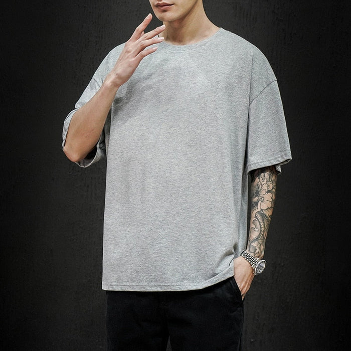 Solid Cotton O-Neck T-Shirt For Men