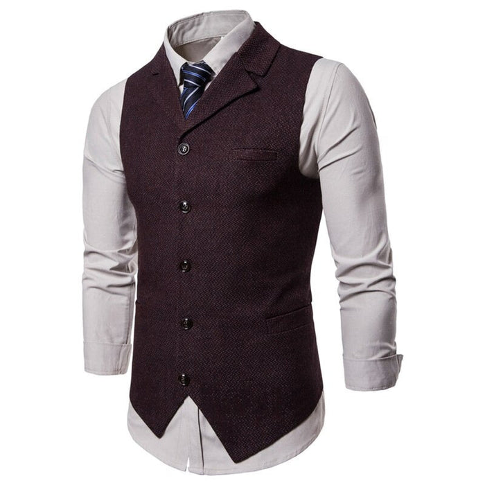 Men's Casual Waistcoat Formal Suit Gilet Vest